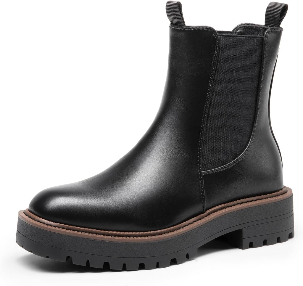 Women's Chunky Heel Chelsea Ankle Boots, Slip-On Booties