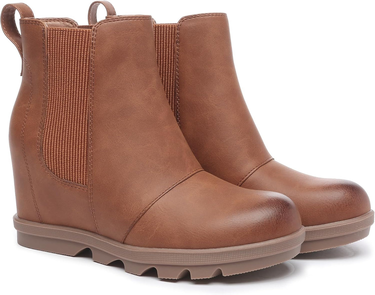 Women's Chelsea Wedge Ankle Boots with Hidden 2.55" Heel