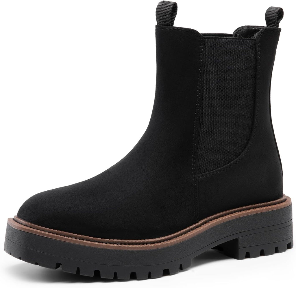Women's Chunky Heel Chelsea Ankle Boots, Slip-On Booties