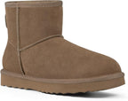 Women's Suede Mini Snow Boots with Faux Fur Lining