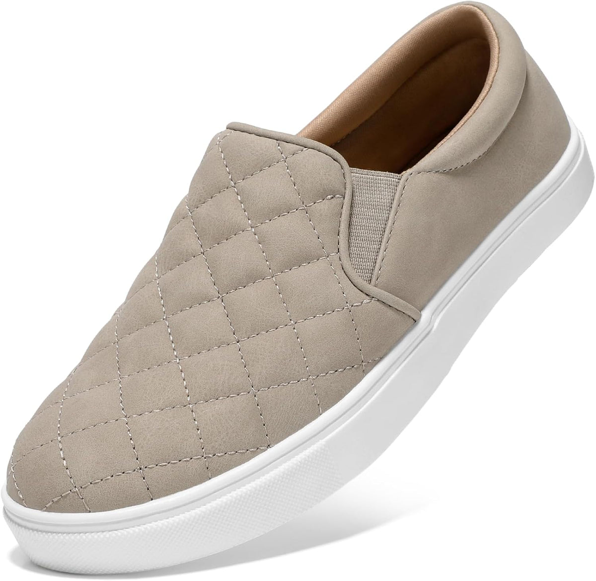 Women's Quilted Slip-On Sneakers in Vegan Faux Leather