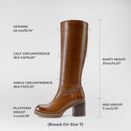 Women's Knee High Platform Boots with Inner Zipper, Round Toe