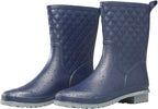 Women's Waterproof Mid-Calf Rain Boots, Quilted & Lightweight