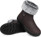 Women's Waterproof Fur Lined Snow Ankle Boots, Slip-On
