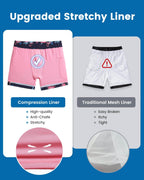 Mens Swim Trunks Compression Liner Quick Dry Zipper Pockets - VacationGrabs