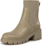 Women's Chunky Heel Platform Chelsea Ankle Boots