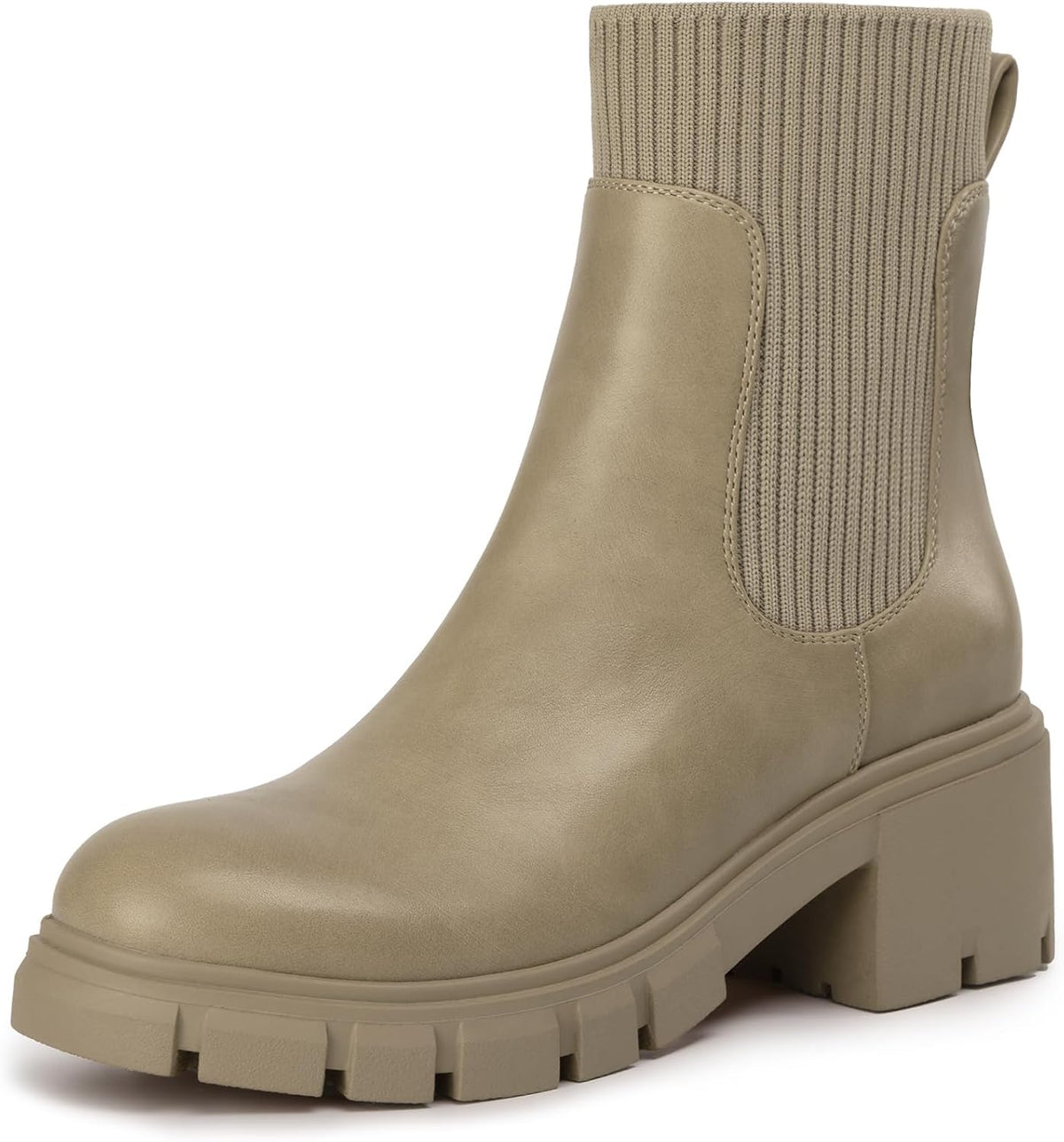 Women's Chunky Heel Platform Chelsea Ankle Boots