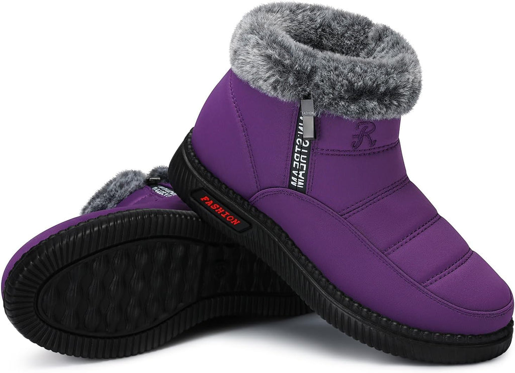 Women's Waterproof Platform Snow Boots, Fleece-Lined Ankle