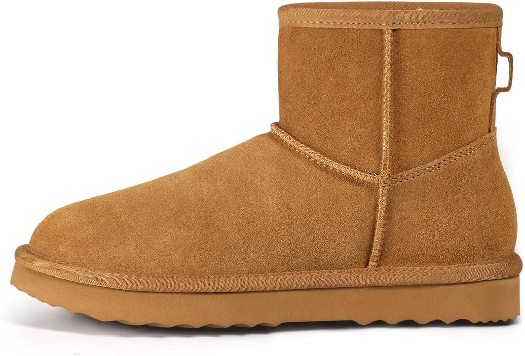 Women's Suede Mini Snow Boots with Faux Fur Lining