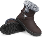 Women's Waterproof Fur Lined Snow Ankle Boots, Slip-On