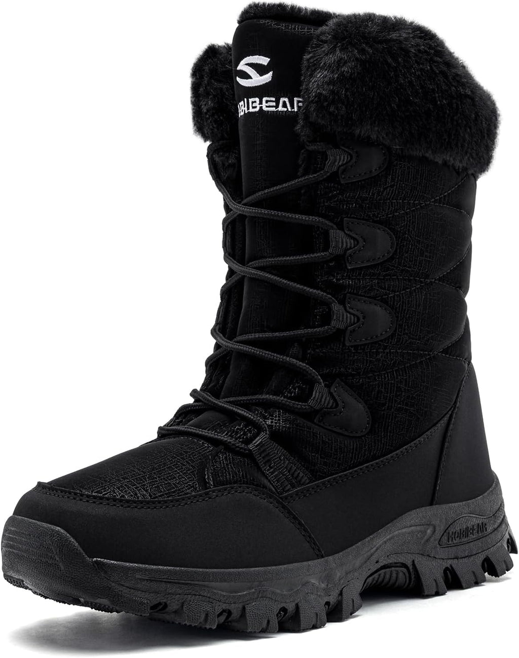 Women's Waterproof Mid-Calf Snow Boots with Faux Fur Collar