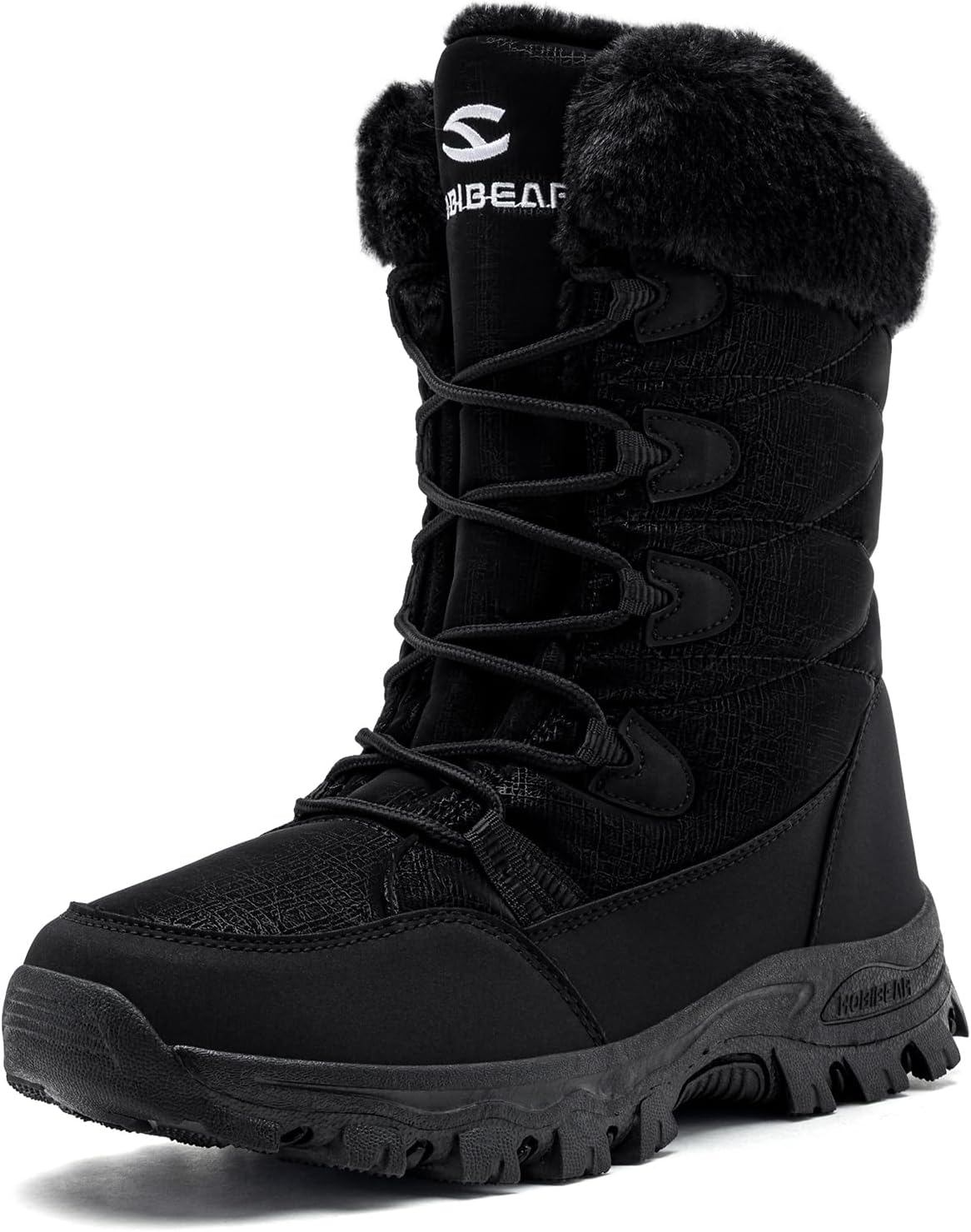 Women's Waterproof Mid-Calf Snow Boots with Faux Fur Collar