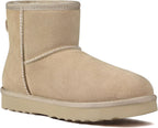 Women's Suede Mini Snow Boots with Faux Fur Lining
