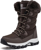 Women's Waterproof Mid-Calf Snow Boots with Faux Fur Collar