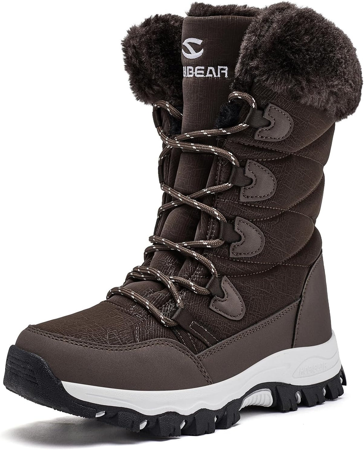 Women's Waterproof Mid-Calf Snow Boots with Faux Fur Collar