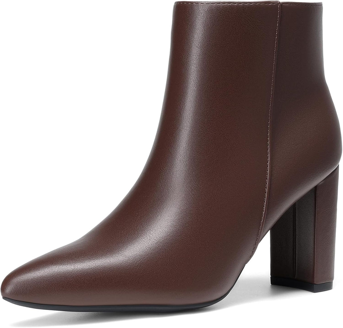 Women's Chunky Heel Ankle Boots with Faux Fur Lining