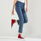 Women's White High Top Platform Canvas Sneakers