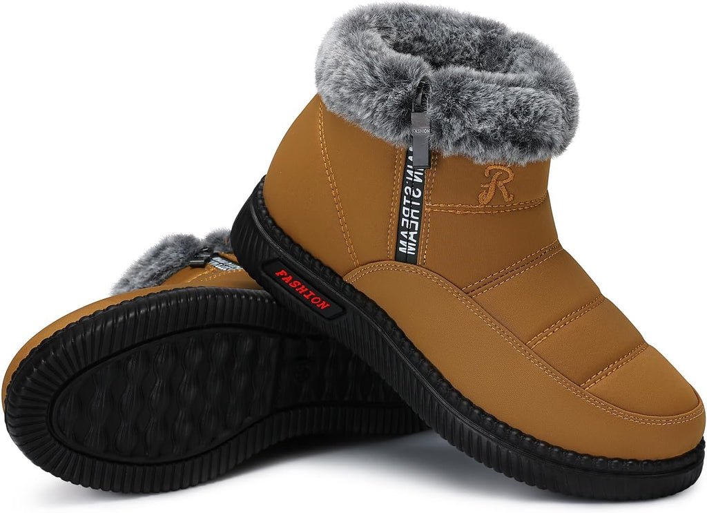 Women's Waterproof Platform Snow Boots, Fleece-Lined Ankle