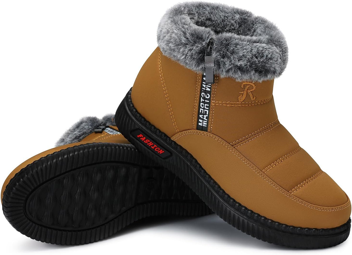 Women's Waterproof Platform Snow Boots, Fleece-Lined Ankle