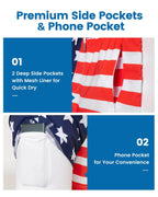 Mens Swim Trunks Compression Liner Quick Dry Zipper Pockets - VacationGrabs