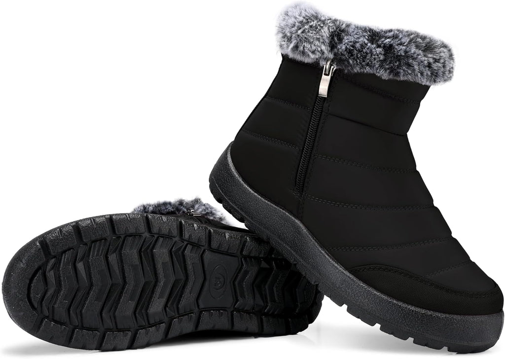 Women's Waterproof Snow Boots with Faux Fur Lining, Non-Slip
