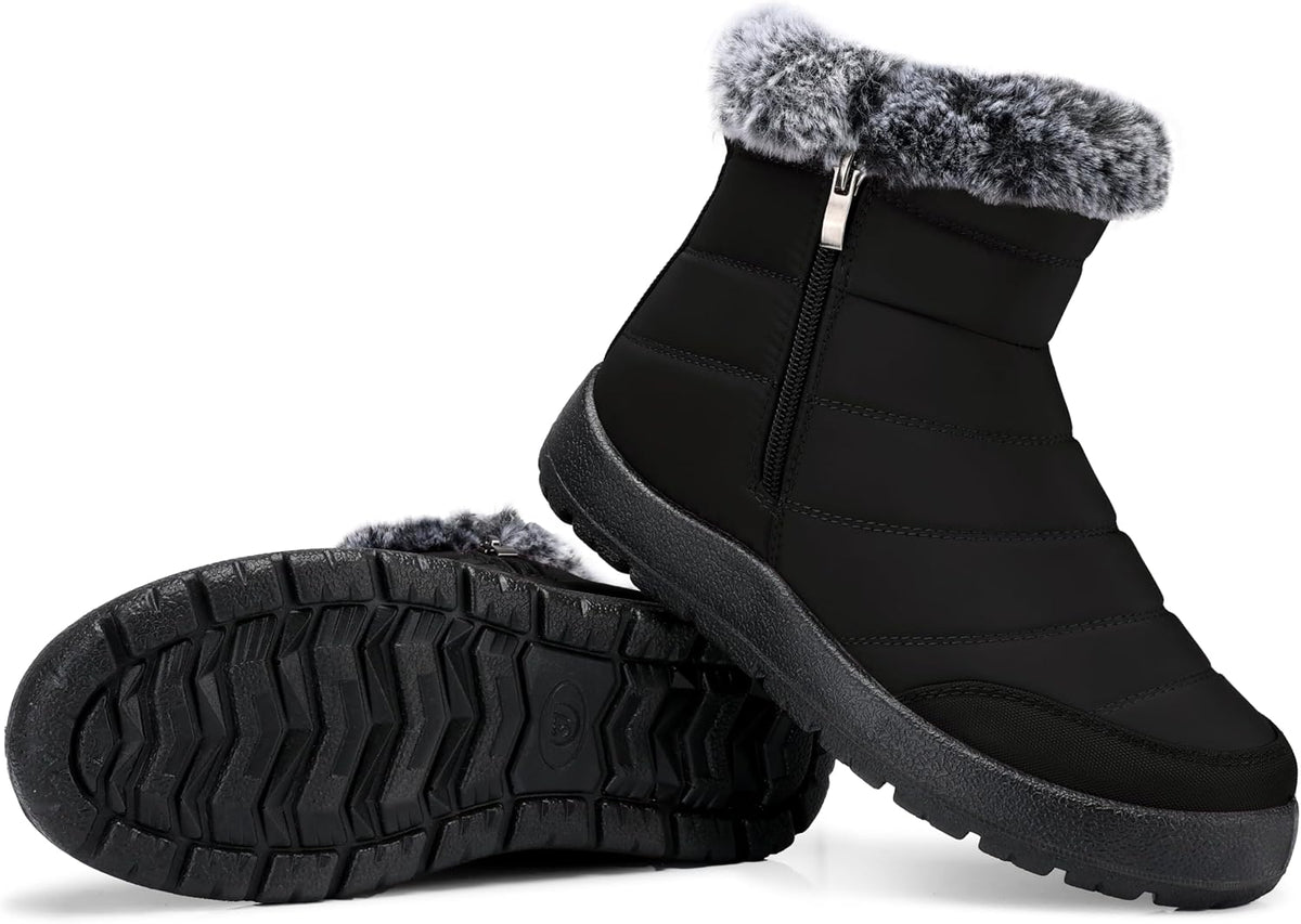 Women's Waterproof Snow Boots with Faux Fur Lining, Non-Slip