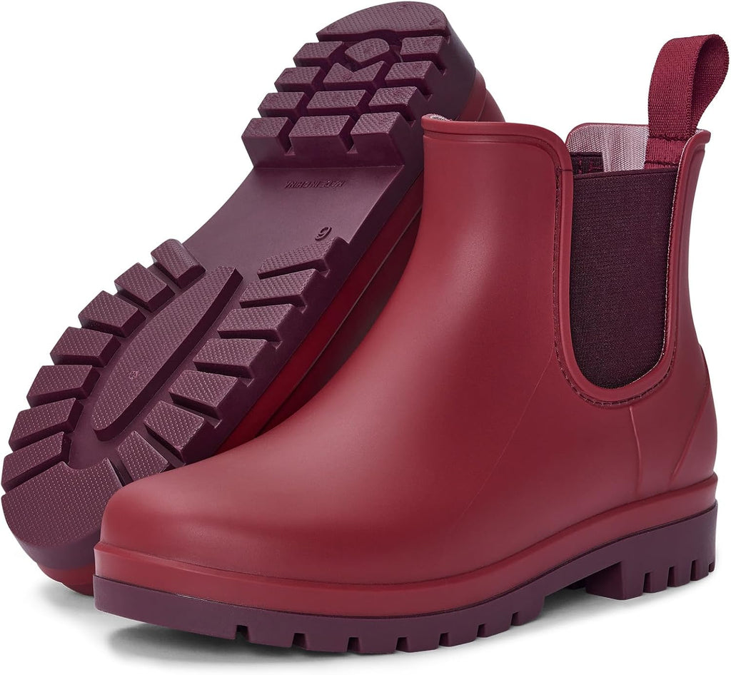 Women's Waterproof Chelsea Ankle Rain Boots, Matte Finish