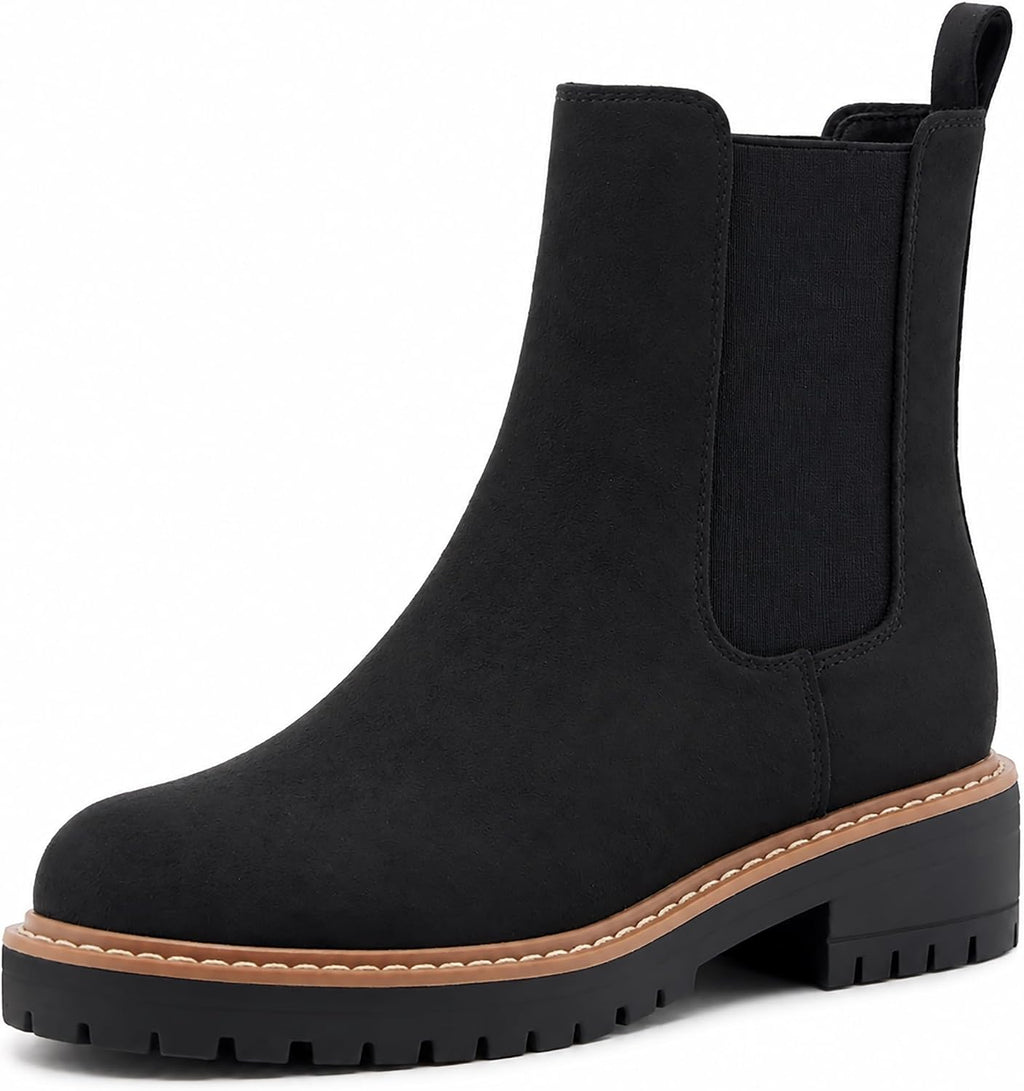 Women's Chunky Block Heel Chelsea Ankle Boots, Slip-On