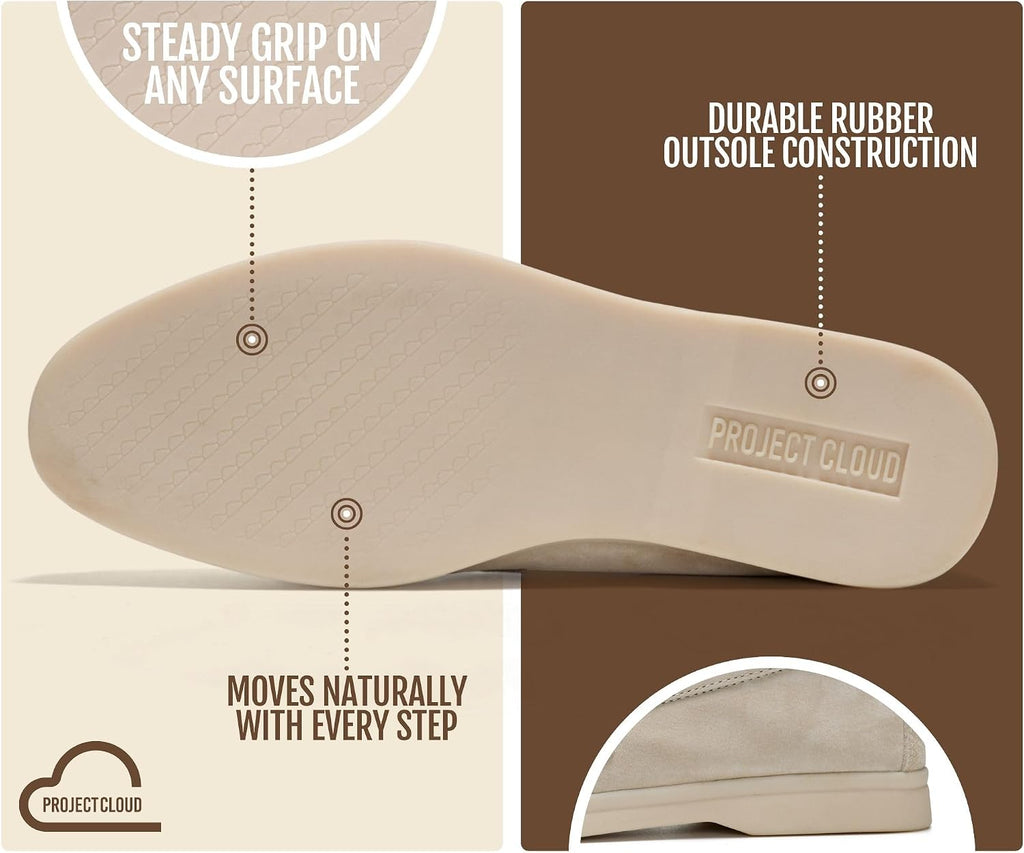 Women's Genuine Leather Slip-On Loafers with Memory Foam