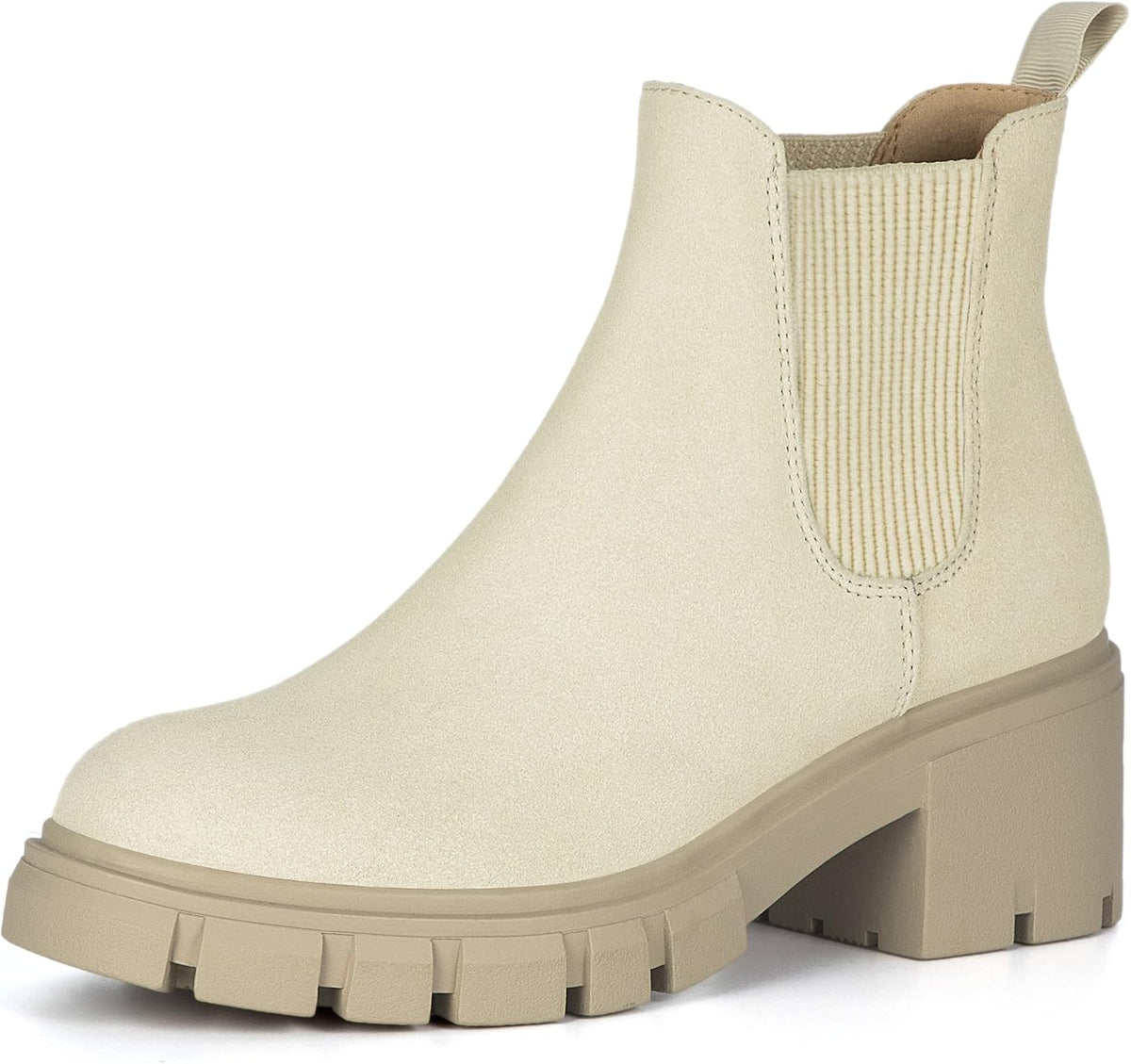 Women's Chunky Heel Chelsea Ankle Boots, Slip-On Suede