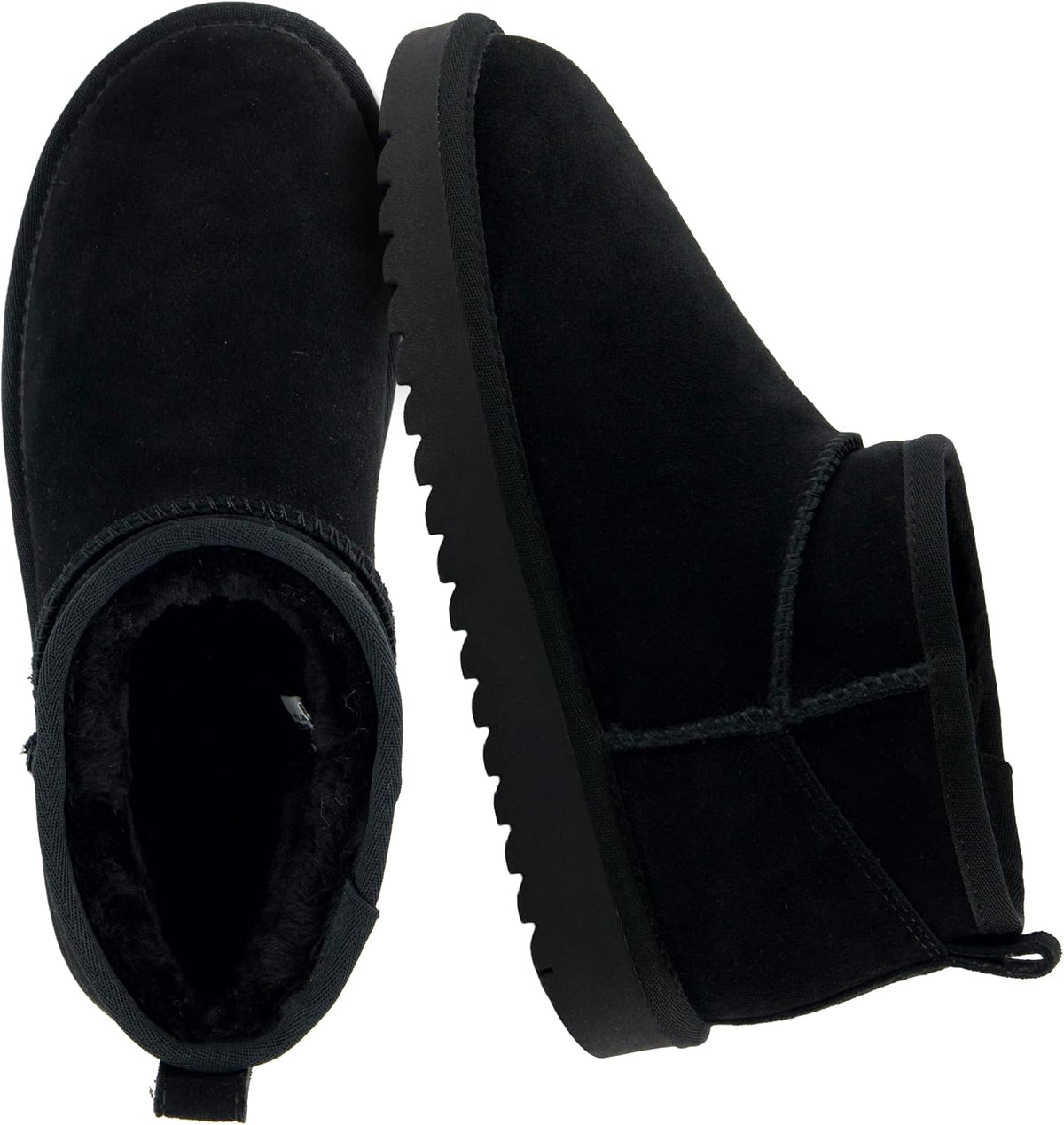 Women's Suede Ankle Boots with Faux Fur Lining & Memory Foam