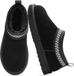 Women's Suede Ankle Boots with Faux Fur Lining