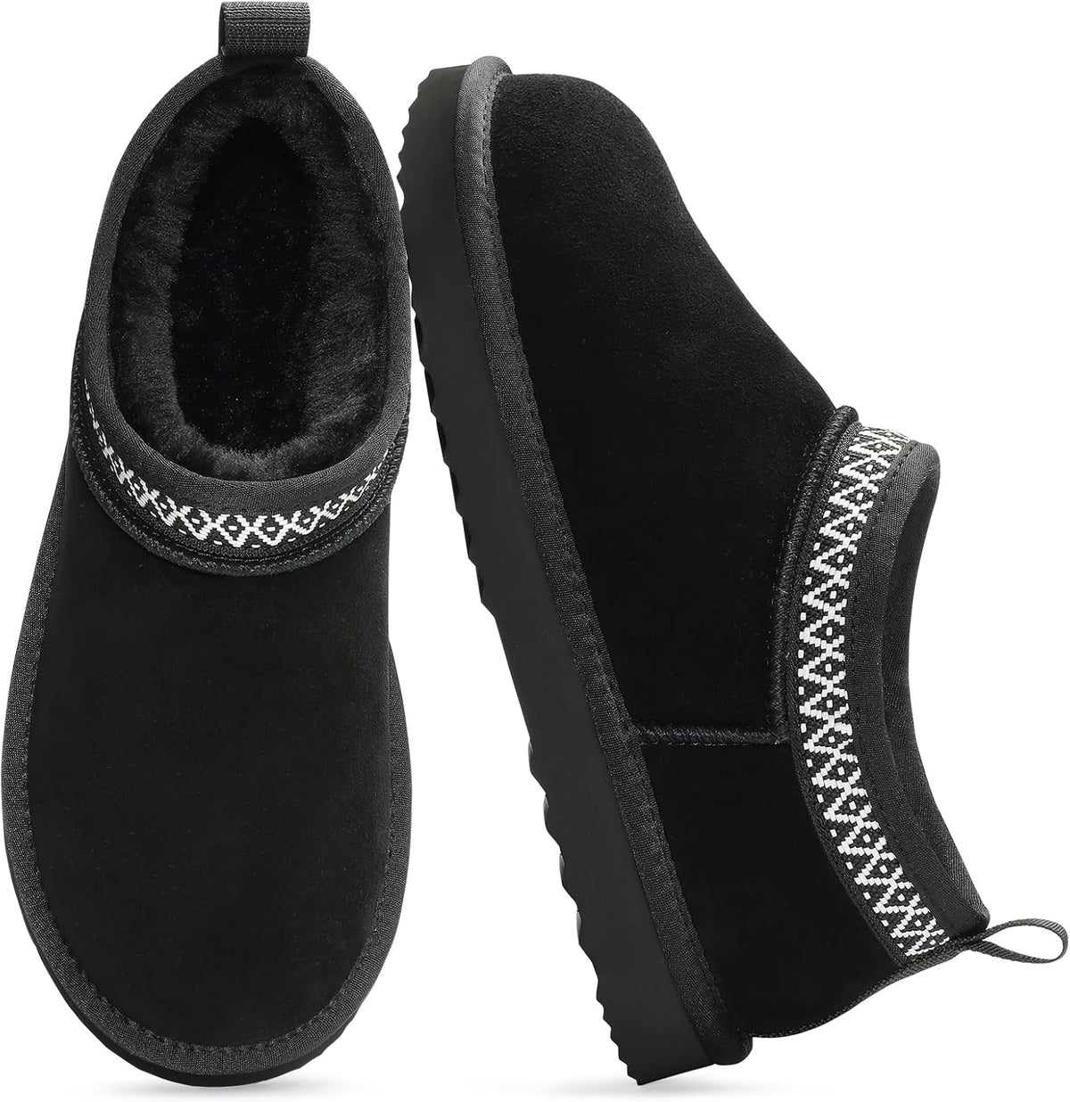 Women's Suede Ankle Boots with Faux Fur Lining