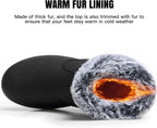 Women's Waterproof Fur Lined Ankle Snow Boots with Side Zip