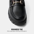 Women's Platform Chunky Loafers with Horse-Bit Detail