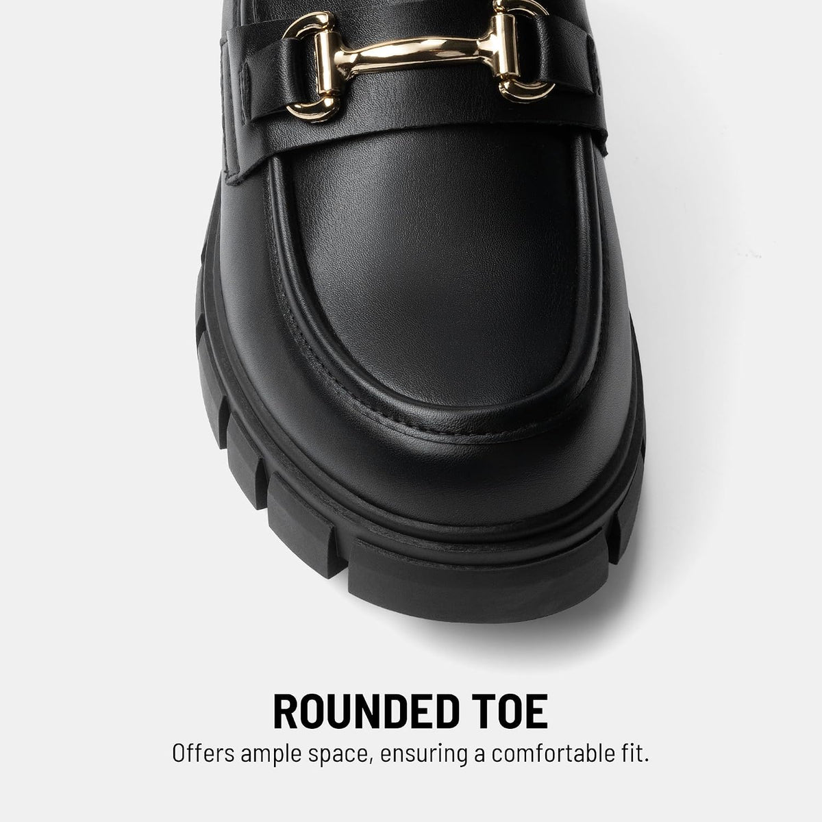 Women's Platform Chunky Loafers with Horse-Bit Detail
