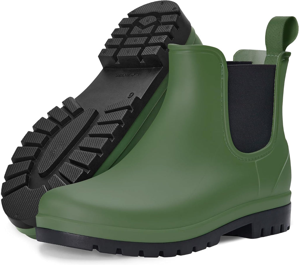 Women's Waterproof Chelsea Ankle Rain Boots, Matte Finish