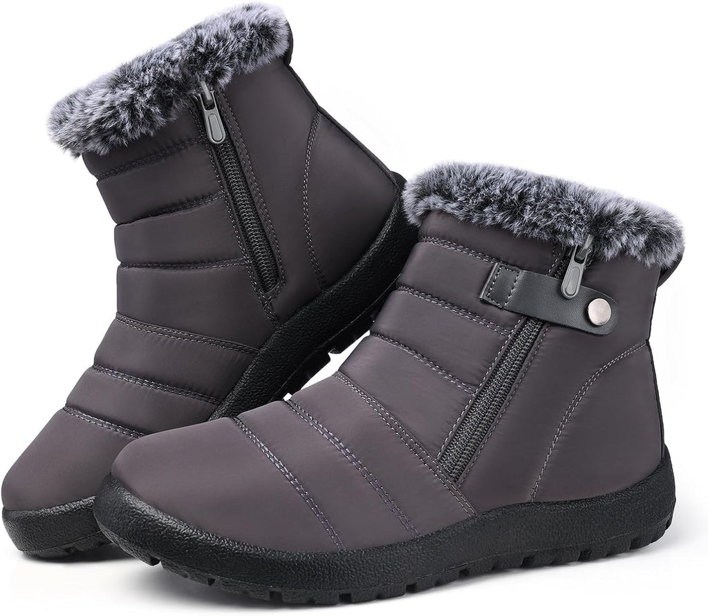 Women's Waterproof Snow Boots with Faux Fur Lining, Non-Slip