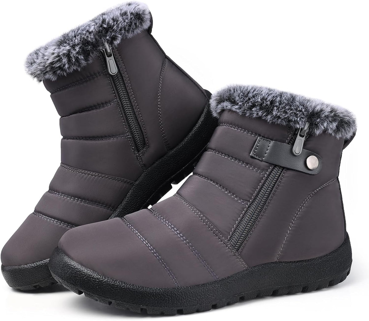 Women's Waterproof Snow Boots with Faux Fur Lining, Non-Slip