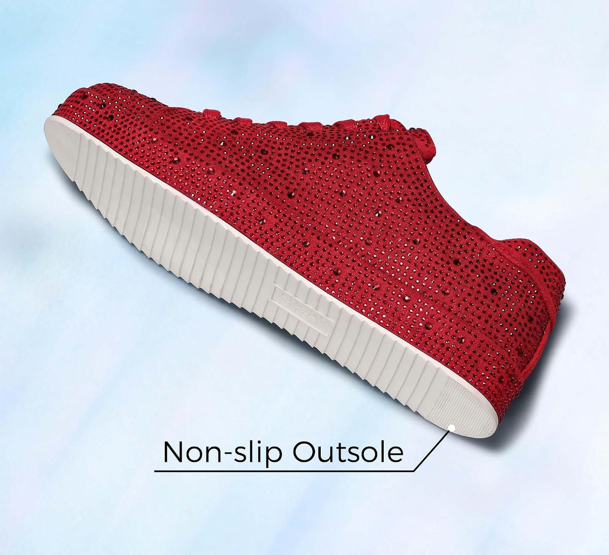 Women's Rhinestone Platform Sneakers, Mesh Upper