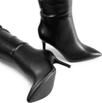 Women's Over-the-Knee Stiletto Boots with Inner Zip, 3" Heel