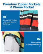 Mens Swim Trunks Compression Liner Quick Dry Zipper Pockets - VacationGrabs