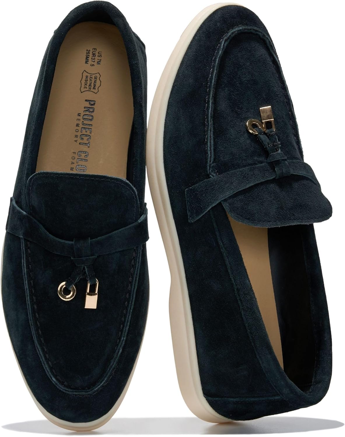 Women's Genuine Leather Slip-On Loafers with Memory Foam