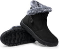 Women's Waterproof Fur Lined Ankle Snow Boots with Side Zip