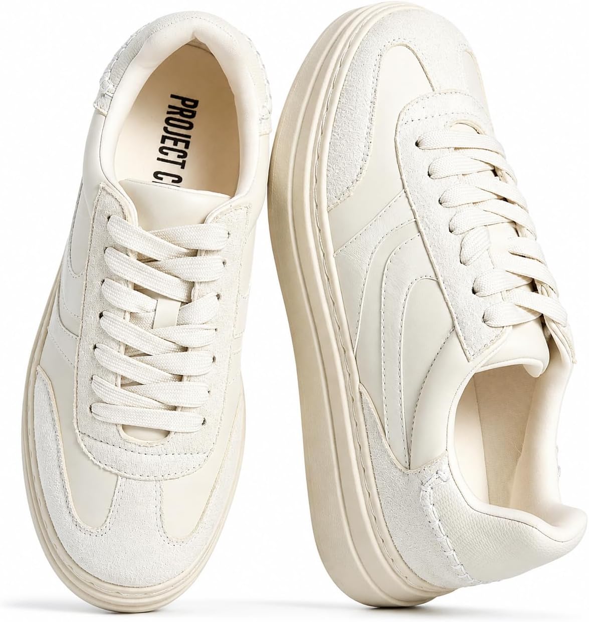 Women's Platform Sneakers with Memory Foam Insole, Lace-Up