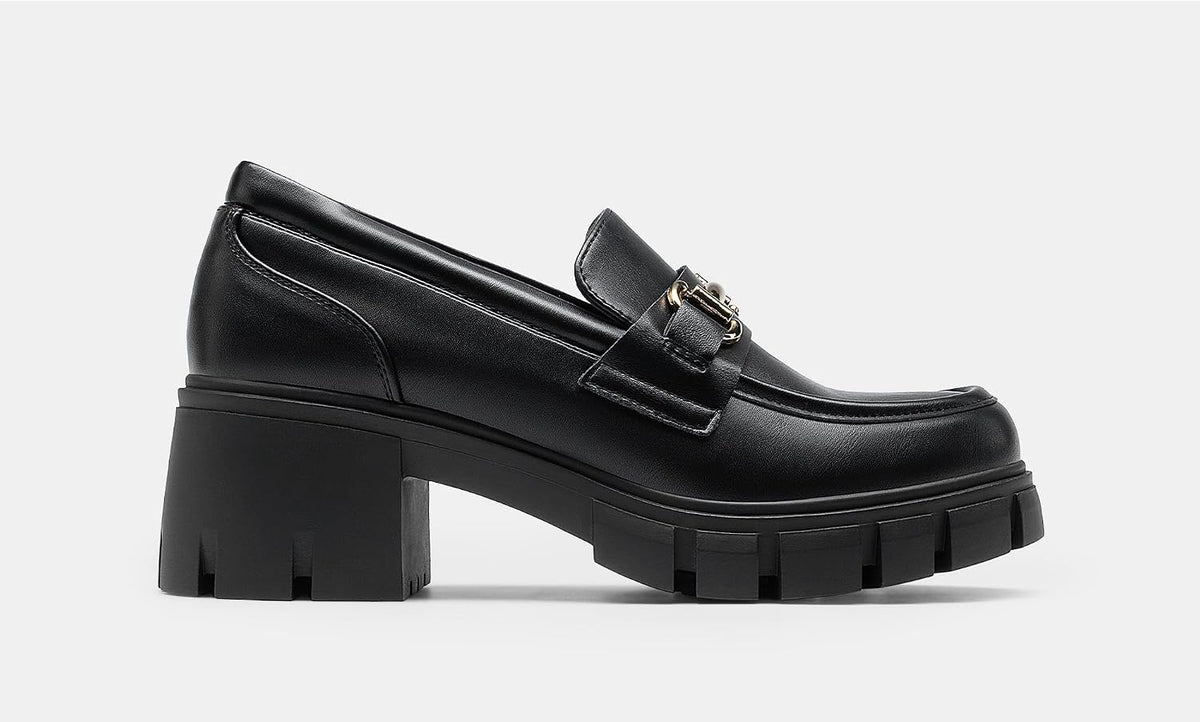 Women's Platform Chunky Loafers with Horse-Bit Detail