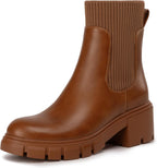 Women's Chunky Heel Platform Chelsea Ankle Boots
