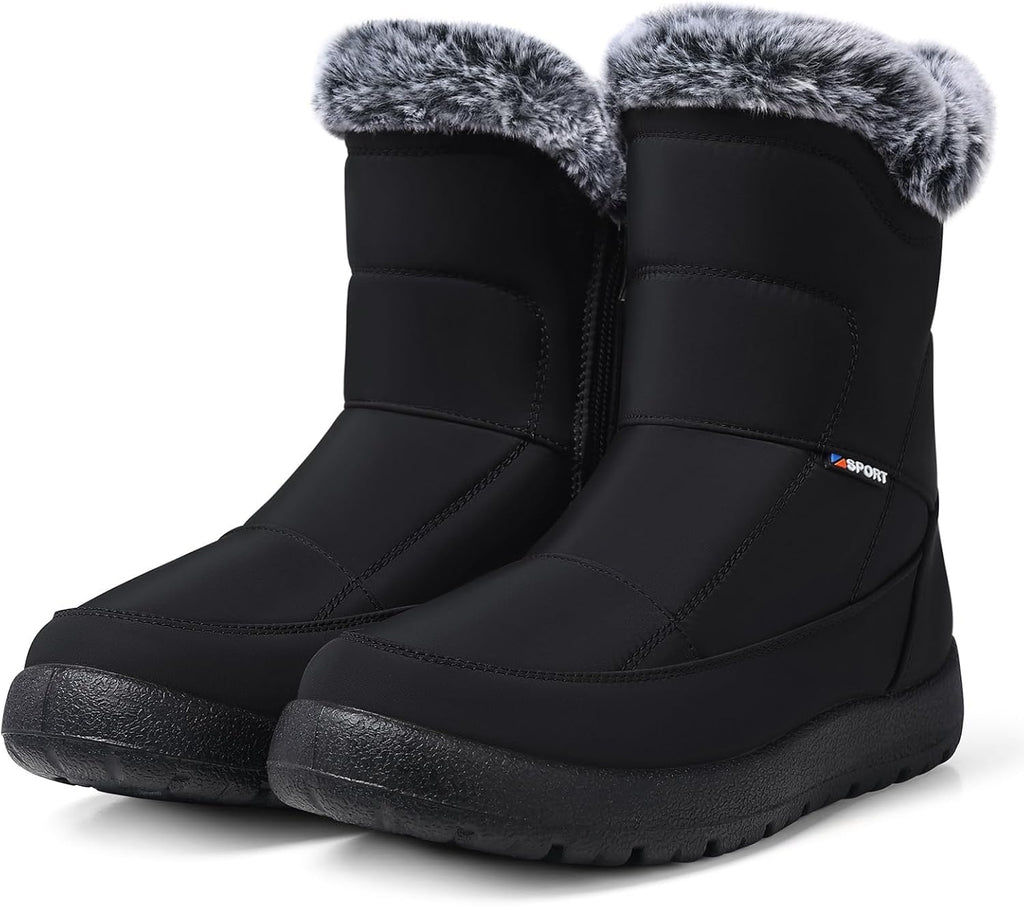 Women's Waterproof Faux Fur-Lined Snow Ankle Boots