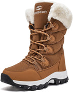 Women's Waterproof Mid-Calf Snow Boots with Faux Fur Collar