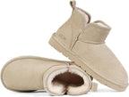 Women's Genuine Suede Ankle Boots with Fleece Lining